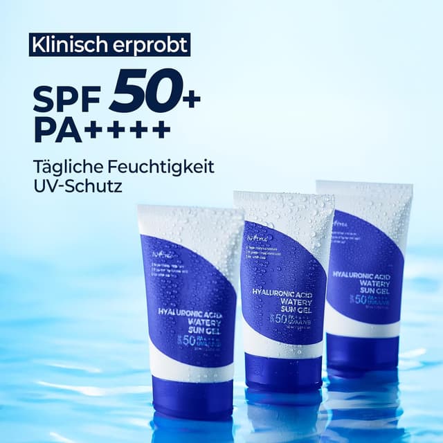 Detalle de ISNTREE Hyaluronic Acid Watery Sun Gel (50 ml) SPF 50+ PA++++ – leichtes Sonnengel für tägliche UV-Pflege
