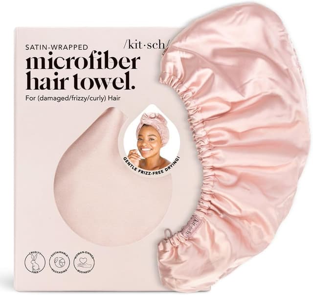 Detalle 2 de Kitsch Satin Microfiber Hair Towel Wrap Blush