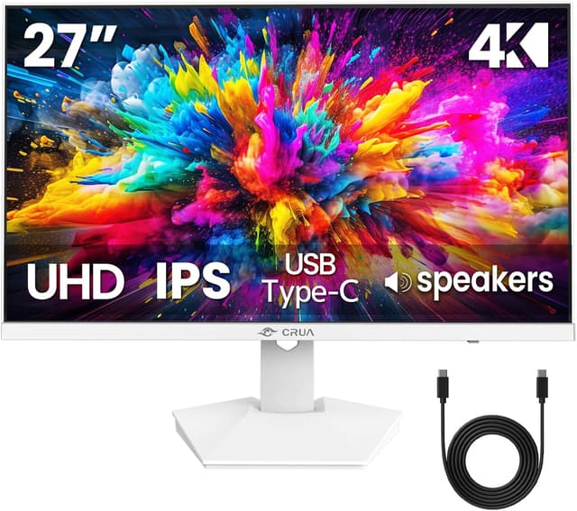 Detalle de CRUA 27" 4K White Monitor for Work and Streaming