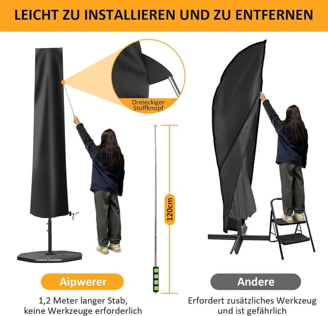 Thumbnail 4 de Aipwerer Sonnenschirm Schutzhülle 3m