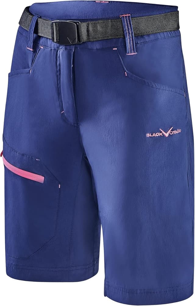 Detalle de Black Crevice pantaloncini da trekking da donna in tessuto elastico per escursioni
