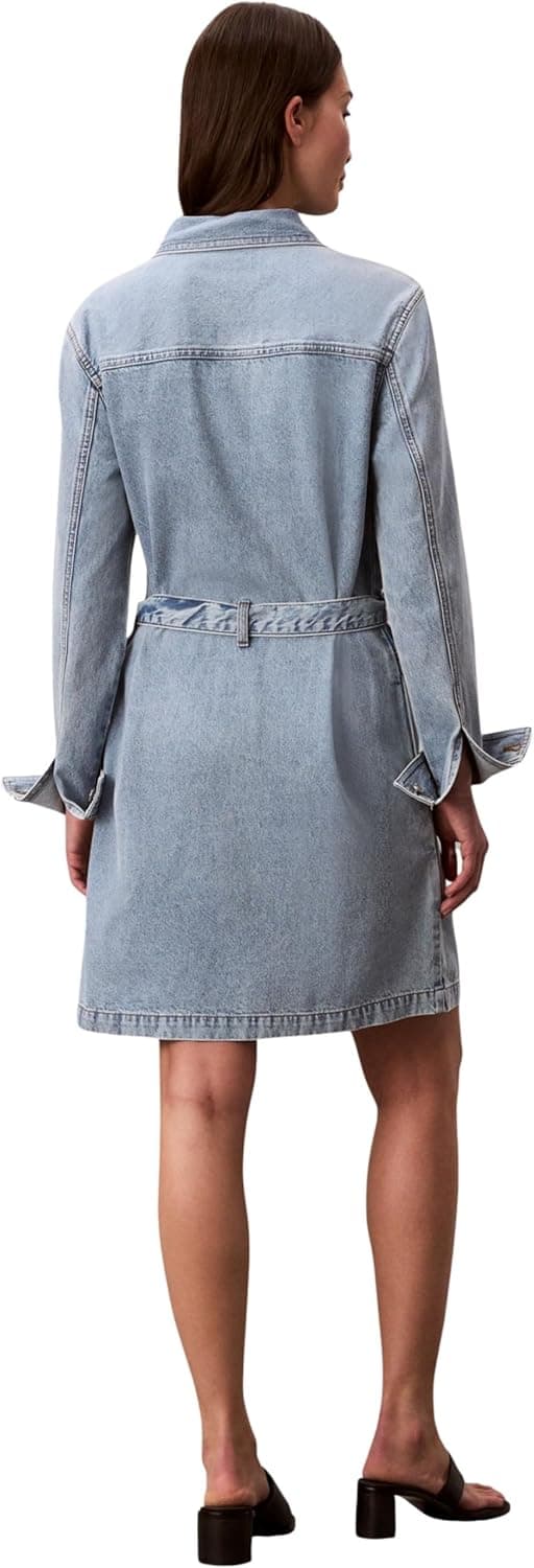 Detalle 2 de Calvin Klein Belted Denim Mini Dress Coastal LV047F671G vestito donna in denim