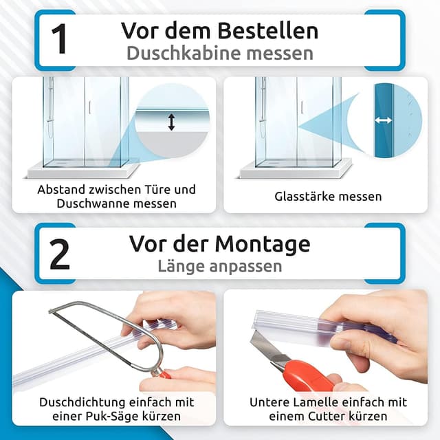 Detalle de Sealis 100cm gebogene Duschdichtung für Rundduschen