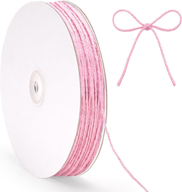 Detalle de G2PLUS 2mm Jute String Twine (100m) Pink Natural Garden Twine for DIY, Crafts & Plant Tying