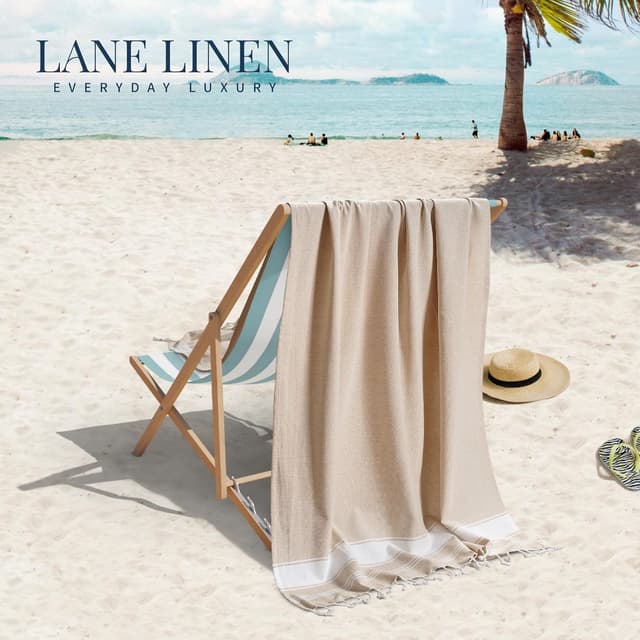 Thumbnail 4 de LANE LINEN Turkish Beach Towels Set 39x71