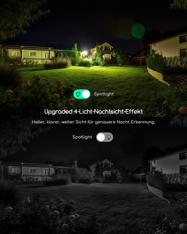 Detalle 2 de COOAU 5MP Akku-Überwachungskamera außen (WLAN, IP) mit PIR-Personenerkennung