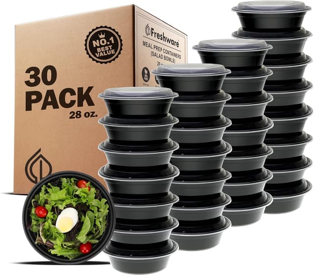 Detalle de Freshware Meal Prep Bowls 28 oz 🍱