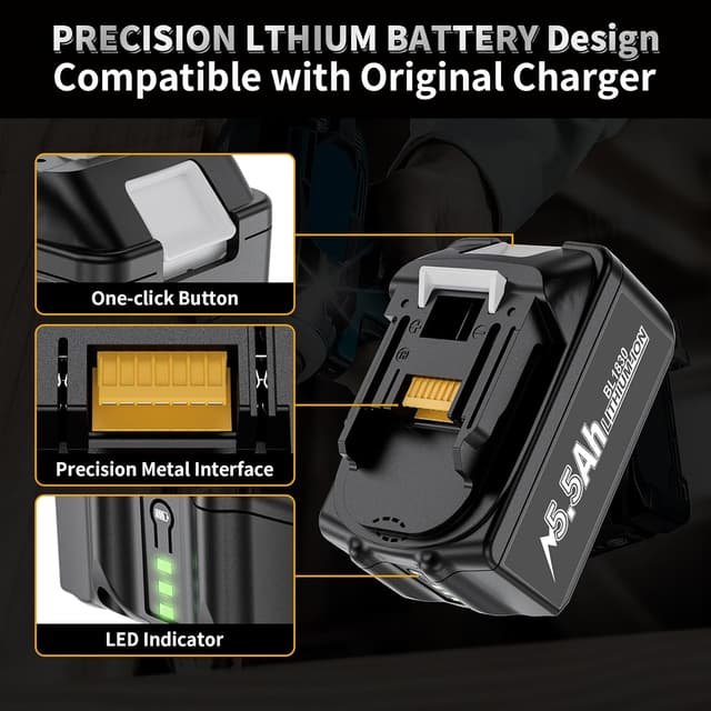 Detalle de 18V Li-ion battery and dual charger 2 pack