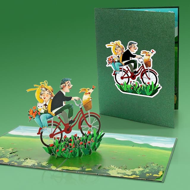 Thumbnail 6 de CUTPOPUP Pop-Up-Jubiläumskarte „Old Couple“ – 3D-Karte zum Hochzeitstag, Geburtstag & Valentinstag
