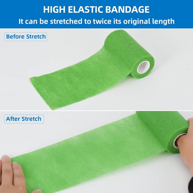 Detalle de SEADESKY selbstklebender Kohäsionsverband (12 Rollen) 10 cm – elastische Haftbinde für Finger, Hand & Tiere