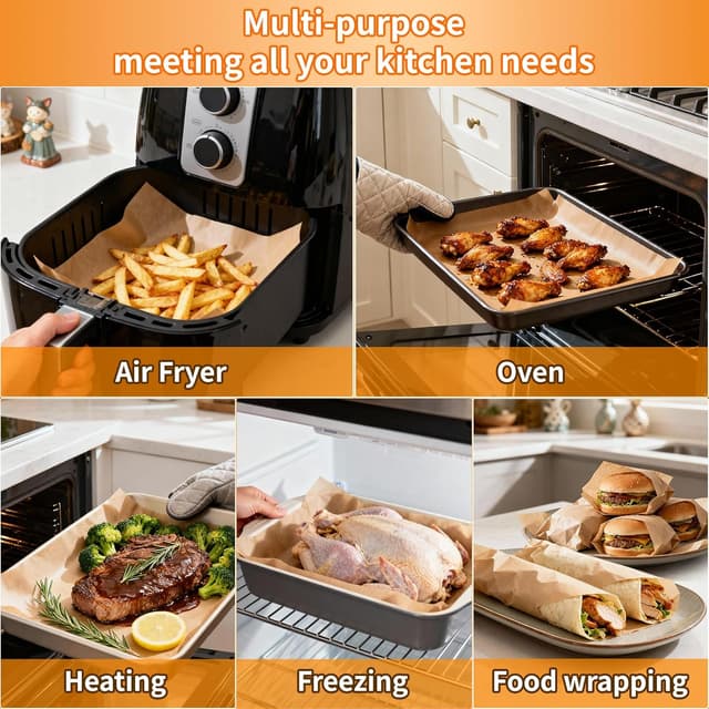 Detalle de YUANYE 400-Pack Unbleached Parchment Paper Baking Sheets (12"x16")