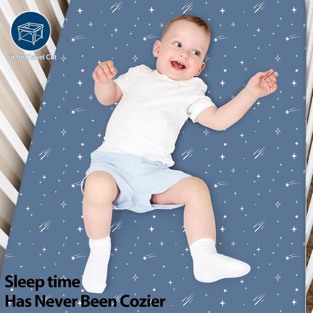 Thumbnail 1 de Unnivoll Travel Cot Sheets 95x65cm