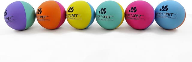 Detalle de SPORTSPET High Bounce Natural Rubber Dog Balls (6 Pack, 60mm)