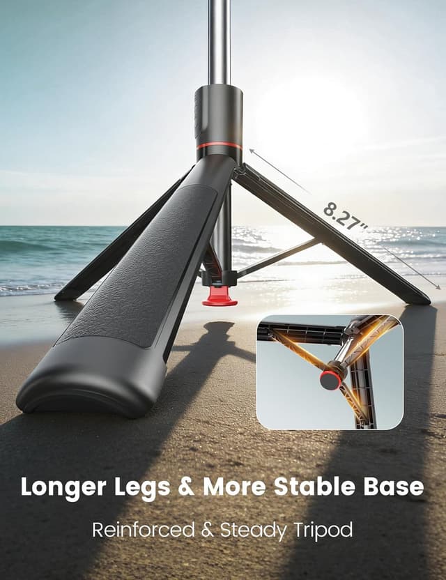 Detalle 2 de 67-inch selfie stick tripod with light