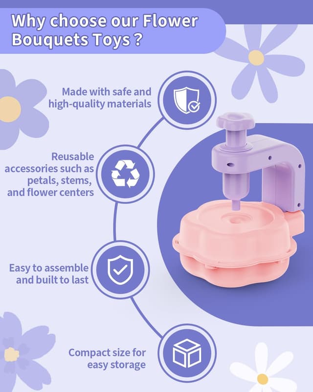 Detalle de BIVBTP Arts and Craft Kits for Kids DIY Flower Bouquet Toys (ages 4–12)