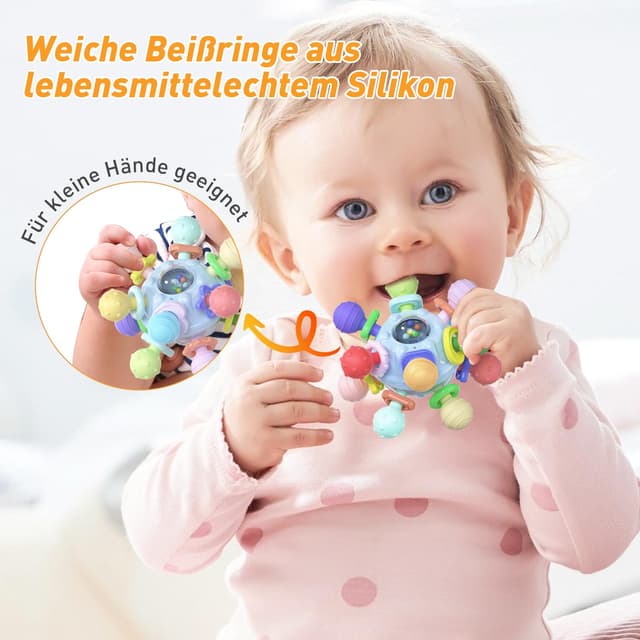Thumbnail 4 de Beißspielzeug Baby Greifball aus Silikon 10,5 cm