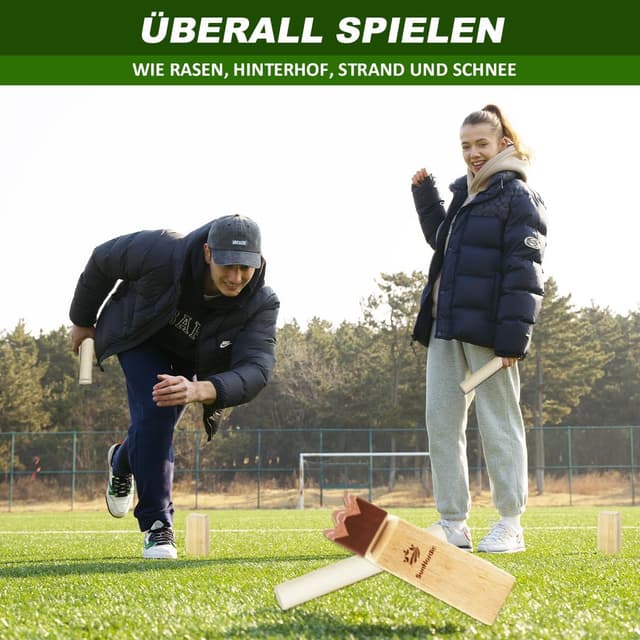 Thumbnail 6 de SunNordic Kubb Wikinger Wurfspiel aus Gummibaumholz – Schwedisches Schachspiel für Garten & Outdoor