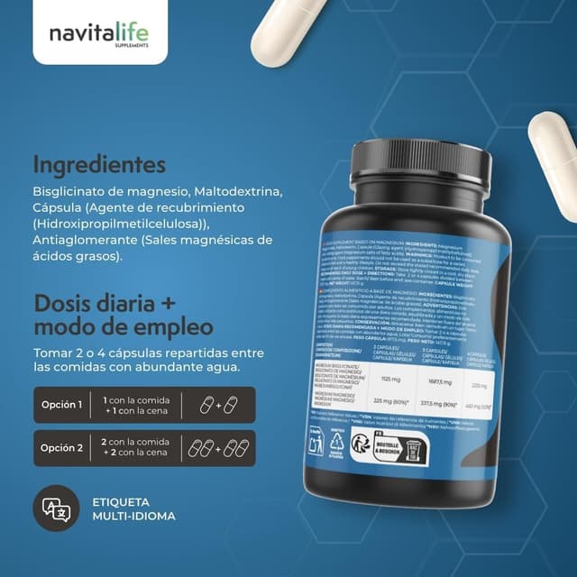 Thumbnail 5 de Navitalife Magnesio Bisglicinato 2250 mg 180 cápsulas