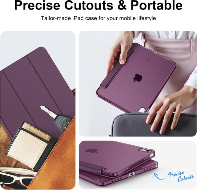 Detalle de FINTIE Hülle für iPad 11. Generation 2025 (A16) & iPad 10. Generation 10,9 Zoll 2022 – ultradünnes Case mit transparenter Rückseite, Lila