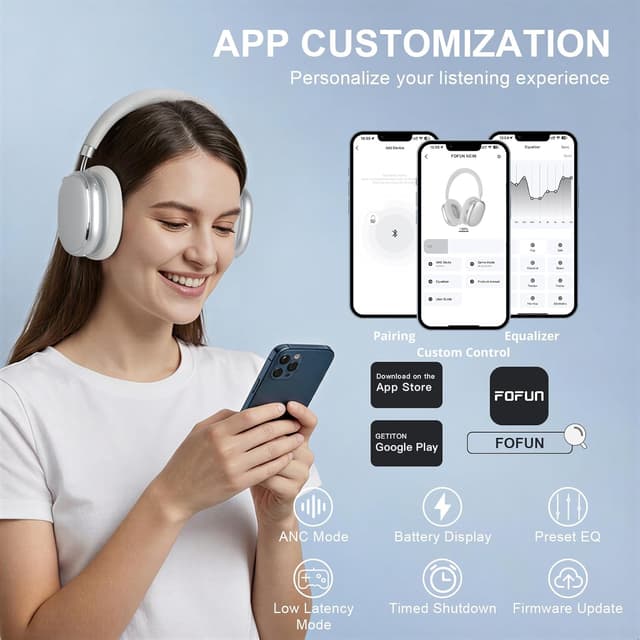 Detalle de FOFUN NC95 cuffie wireless Bluetooth 6.0