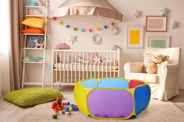 Thumbnail 6 de Eocolz Kids Large Pop-Up Ball Pit Tent with Basketball Hoop (1M Multicolour, Balls Not Included)