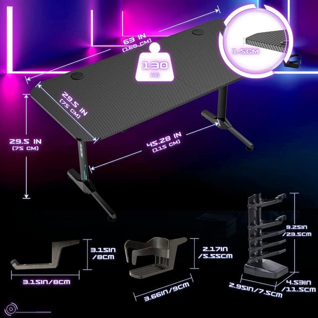 Thumbnail 2 de Himimi Mesa Gaming 160x75 cm