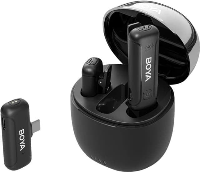 Detalle 2 de Boya BY-WM3T-U2 für USB-C: 2-Personen-Funkmikrofon-Set mit Ladecase