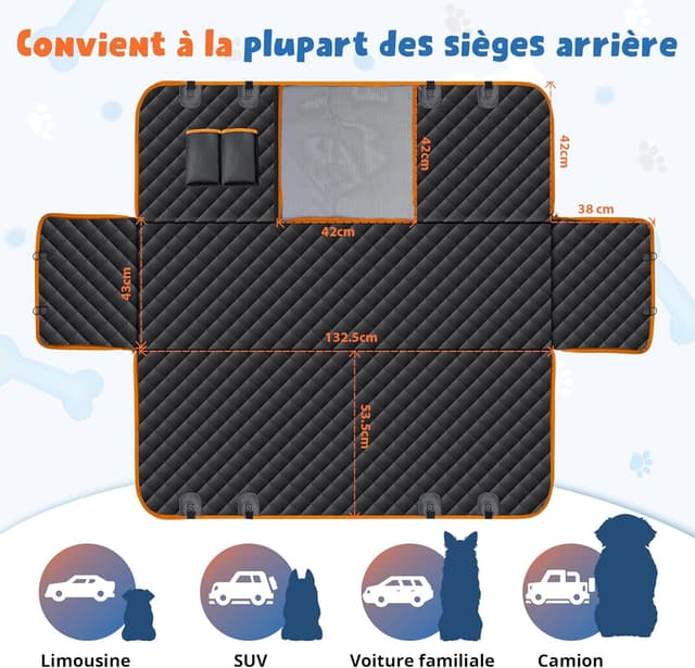 Thumbnail 5 de Heatail Protection Voiture Siege Arriere 133x138 cm