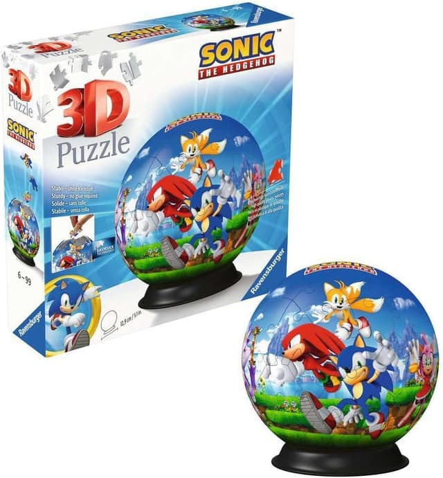Detalle de Ravensburger Puzzle 3D Ball Sonic the Hedgehog da 73 pezzi (6 anni) Easy Click