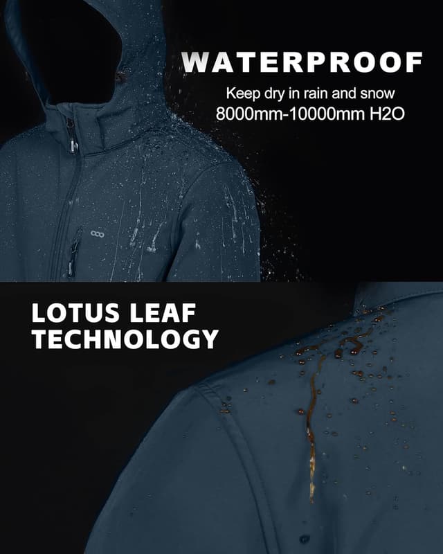 Detalle de 33,000ft Herren-Softshelljacke wasserdicht & winddicht mit Fleece-Fütterung