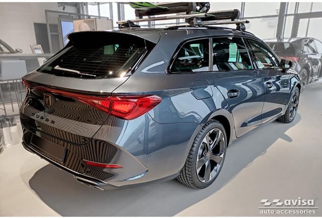 Detalle de Avisa Matt-Schwarz Edelstahl Heckstoßstangenschutz für Seat Leon Sportstourer & Cupra Leon Sportstourer