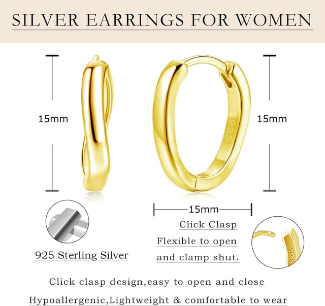 Thumbnail 1 de Loutade 925 Sterling Silver Hoops