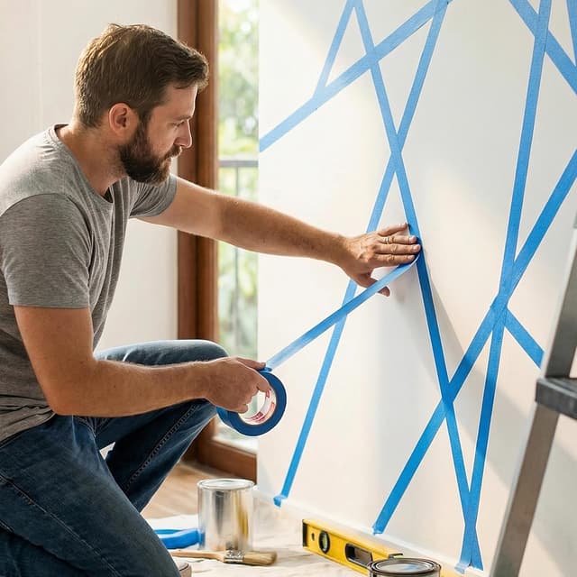 Thumbnail 6 de Fyguard 4 Rolls Blue Painters Tape (24mm x 50m) – crepe paper masking tape with no residue