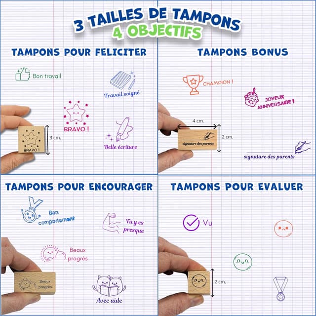 Detalle de Kit tampons enseignants 15 tampons