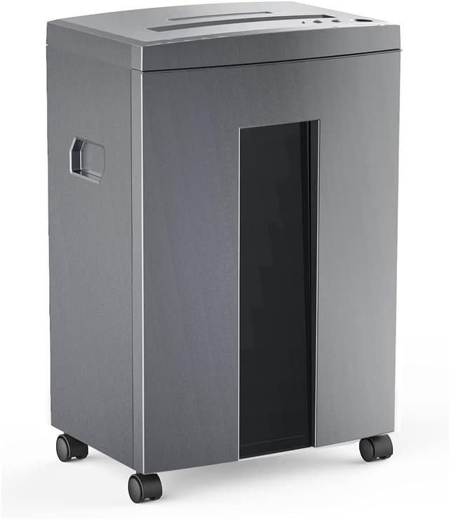 Detalle de Wolverine SD9113 Aktenvernichter mit Super-Kreuzschnitt P4 (18 Blatt) – 60 Min Laufzeit, 22 l Auffangbehälter