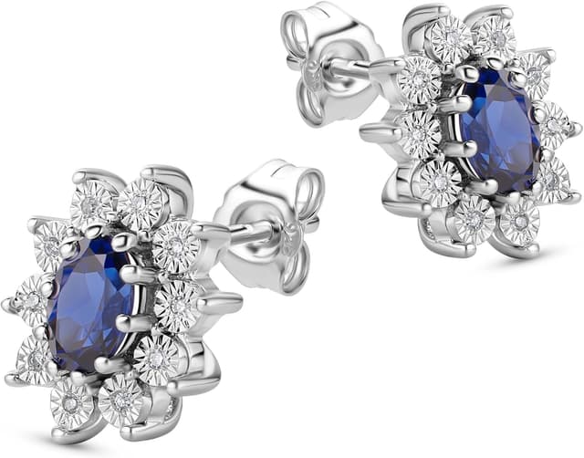 Detalle 2 de Miore Pendientes zafiro y diamante 1,25 ct