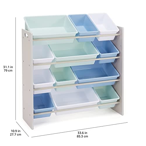 Detalle de Amazon Basics Organizador de juguetes 12 compartimentos 27,7×85,3×79 cm