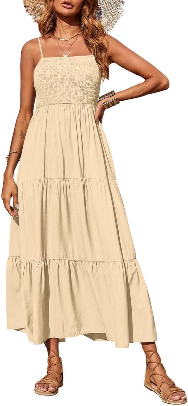 Thumbnail 6 de PRETTYGARDEN Women’s Summer Maxi Dress 2026 — Casual Boho Sleeveless Tiered Beach Sundress