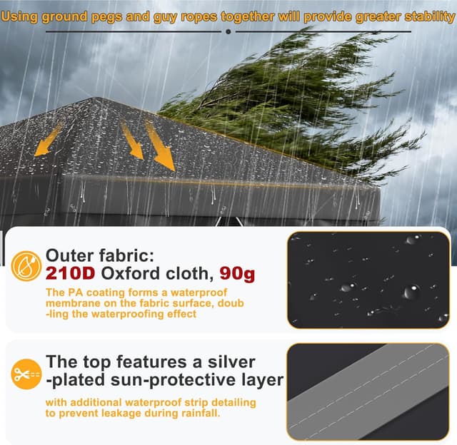 Detalle de JUMMICO Tensione Pieghevole 3x3 m