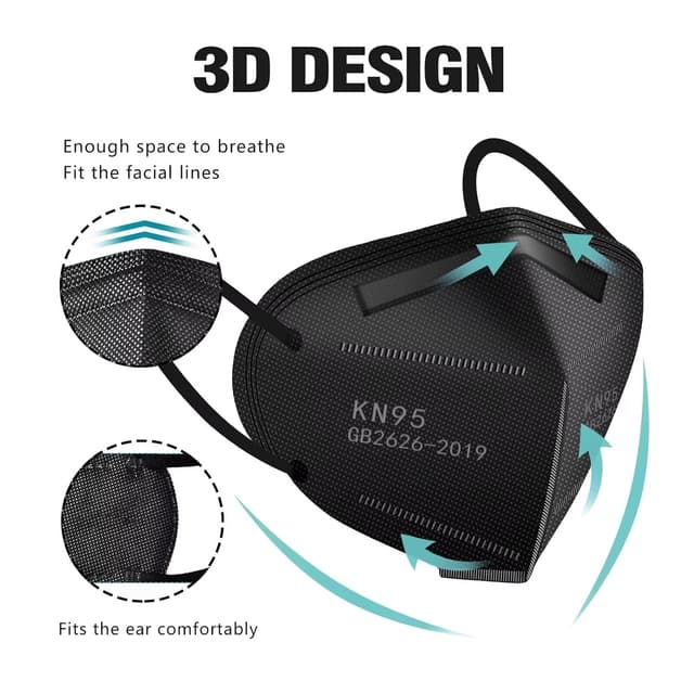 Thumbnail 2 de LEMENT KN95 Mask Black 50 Pack