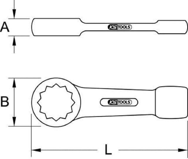 Detalle 2 de Clé à œil à frapper KS Tools 517.0946 – 46 mm en chrome-molybdène, tête brunie