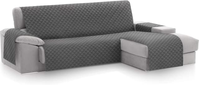 Imagen de textil-home Funda Cubre Sofá Chaise Longue Malu ❤️ 240cm Gris en OfertitasTOP