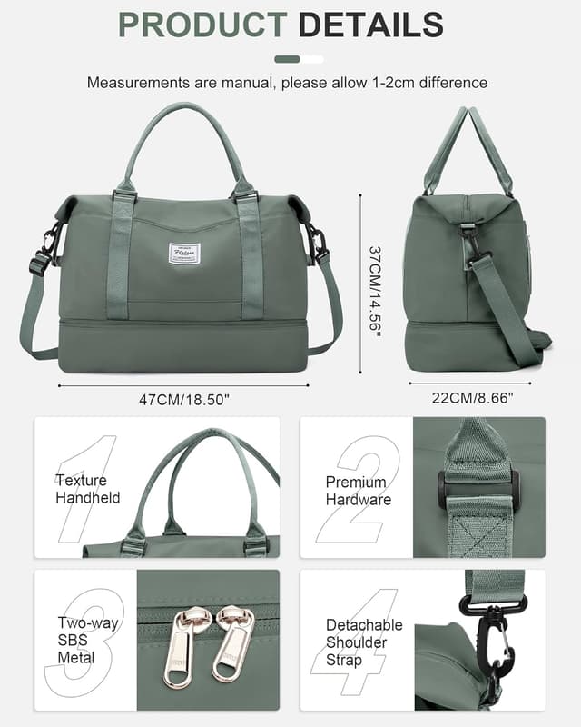 Detalle 2 de Bolsa J2-Verde: Viaje, Gimnasio y Playa 🏖