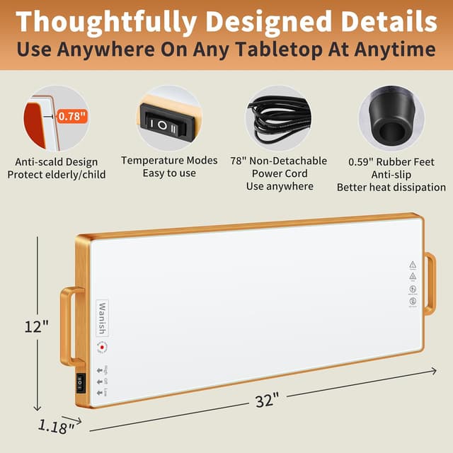 Thumbnail 2 de Electric Warming Tray L 32"x12" Warming Mat