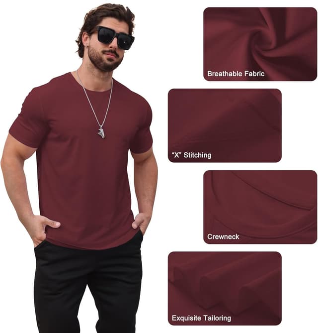 Detalle de Mancozy Men’s Longline Crewneck T-Shirts (Casual Hipster/Hip Hop Style)