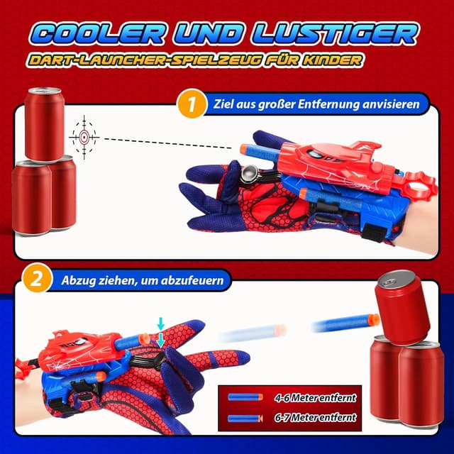 Detalle 2 de Spid-er Launcher 2er Set Spielzeug 40 Darts
