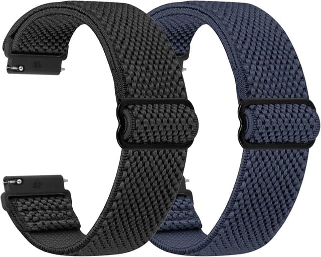 Detalle de SHIJZWD elastisches Uhrenarmband mit Schnellverschluss (Nylon Loop), passend für 16–24 mm