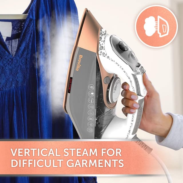 Detalle de Breville DiamondXpress steam iron (VIN401) with diamond ceramic soleplate, 3100 W & 200g steam shot