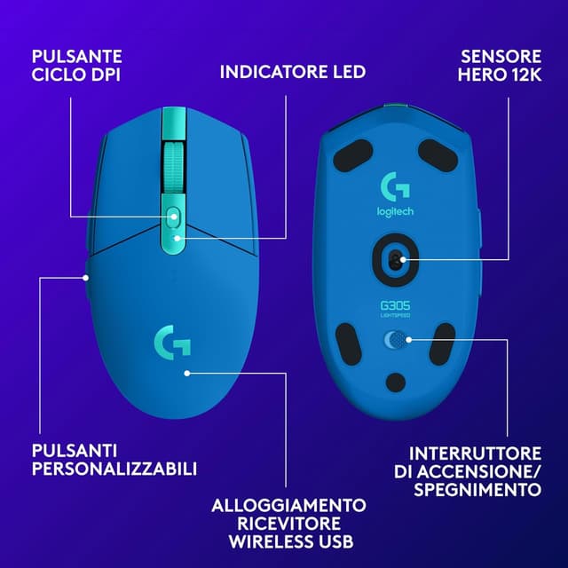 Thumbnail 5 de Logitech G305 LIGHTSPEED mouse gaming 12.000 DPI