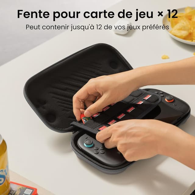 Detalle de tomtoc Étui rigide pour Nintendo Switch 2 (2025) avec 12 cartouches de jeux